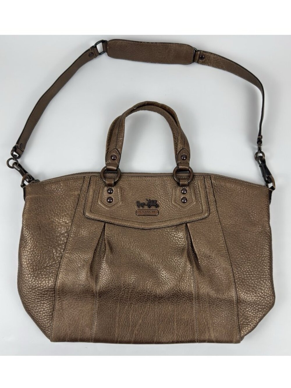 Coach Madison Claire Bronze Cowhide Leather Bag Detachable Strap No hangtag